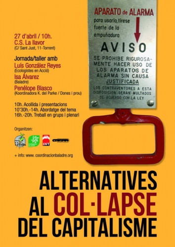 cartel encuentro Alternativas al colapso capitalista en el C.S La Llavor