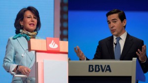 Dirigentes del Santander y el BBVA