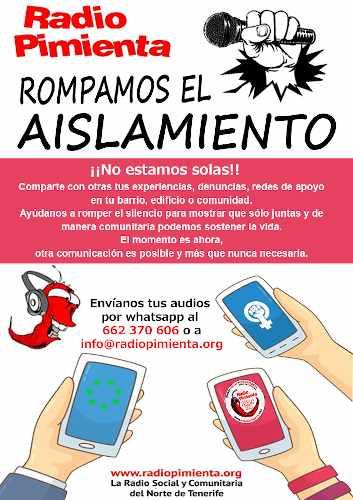 Rompamos el aislamiento. No estamso solas